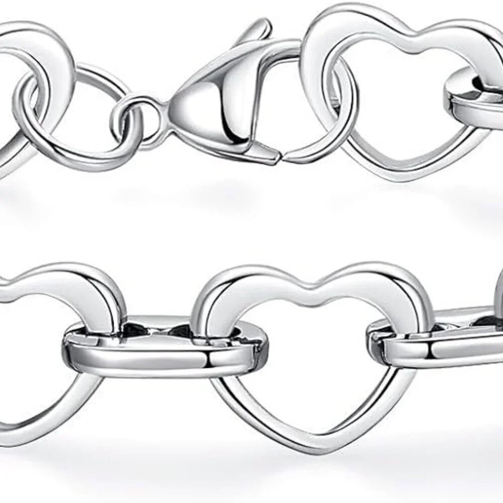 Heart Bracelet for Women Stainless Steel Gold Rose Plated Adjustable Jewelry